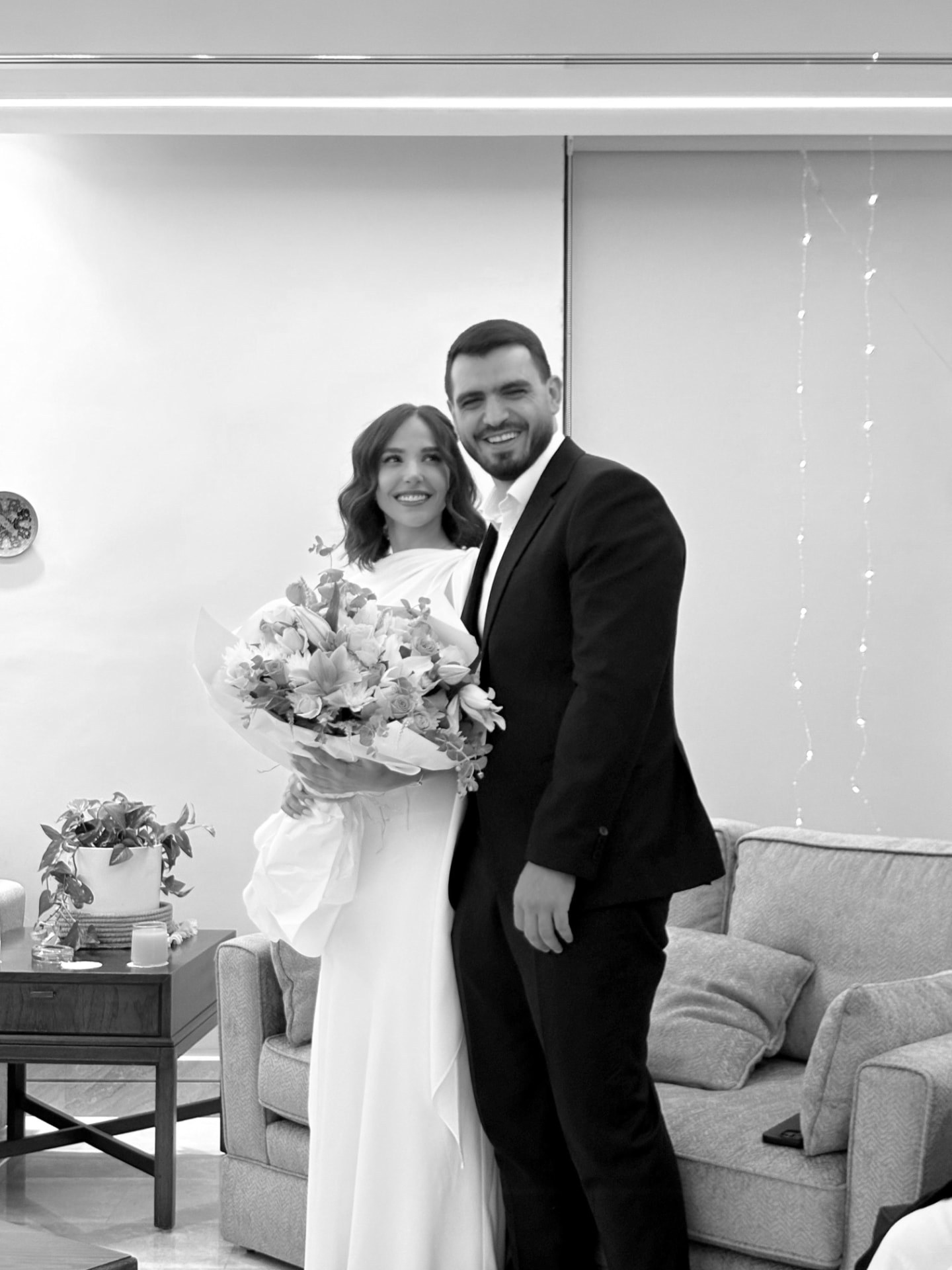 Fadi and Sumaya embracing