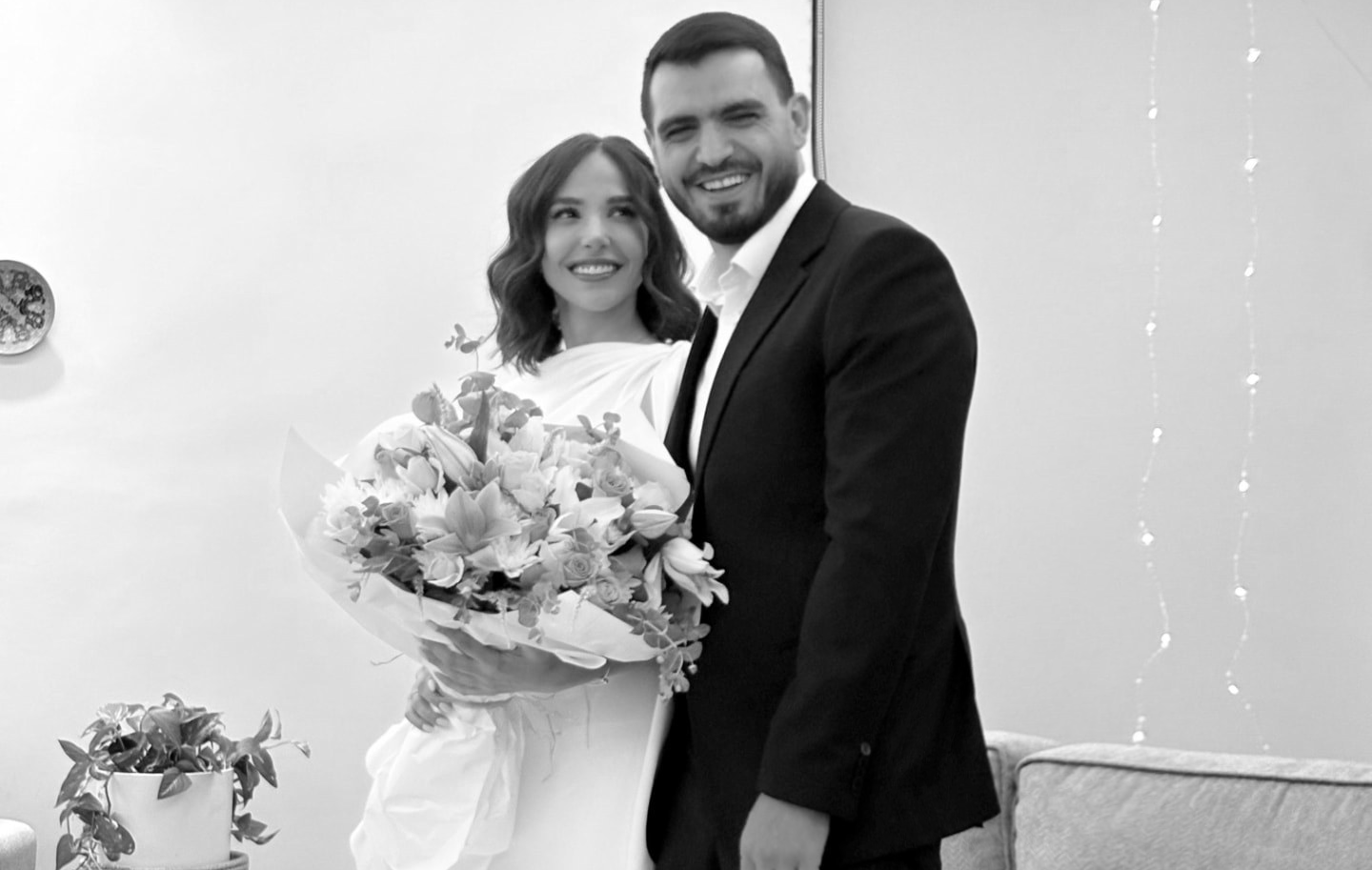 Fadi and Sumaya embracing